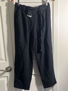 ♥️Worthington Black Paperbag Waist Tie Trousers